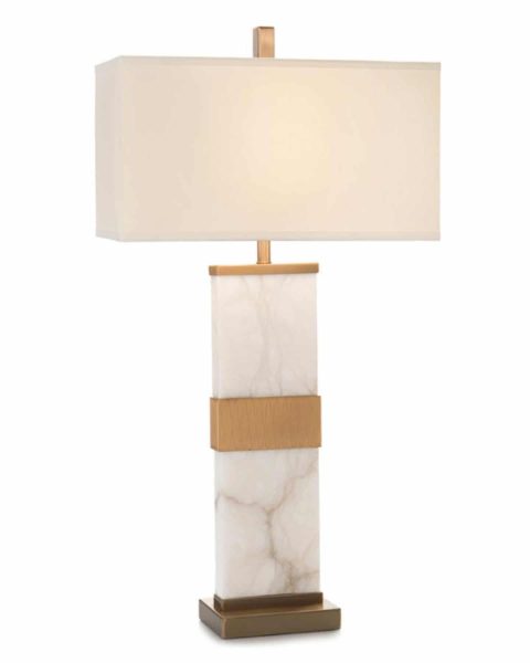 Alabaster Column Table Lamp
