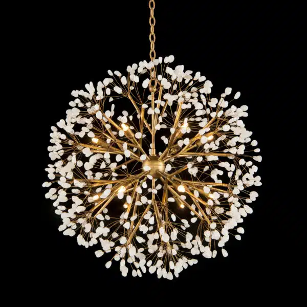 Spherical Twelve Light Quartz Chandelier