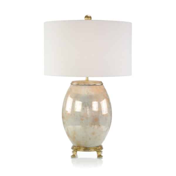 Melded White and Brass Table Lamp