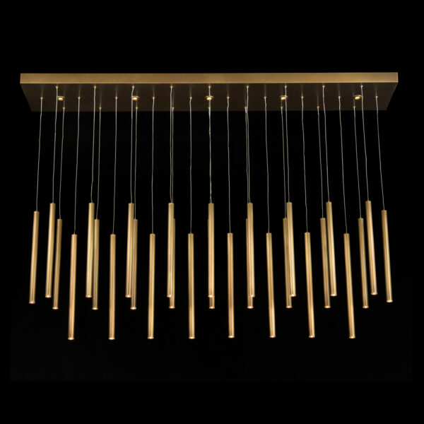 Hans Horizontal 35 Light Brass Chandelier