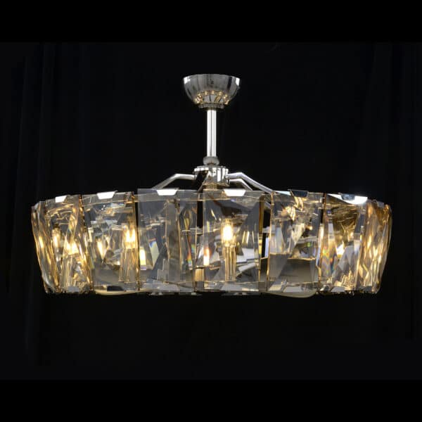 Ten Light Chandelier with Fan