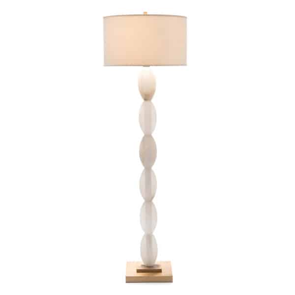Criss Cross Stacked Alabaster Floor Lamp