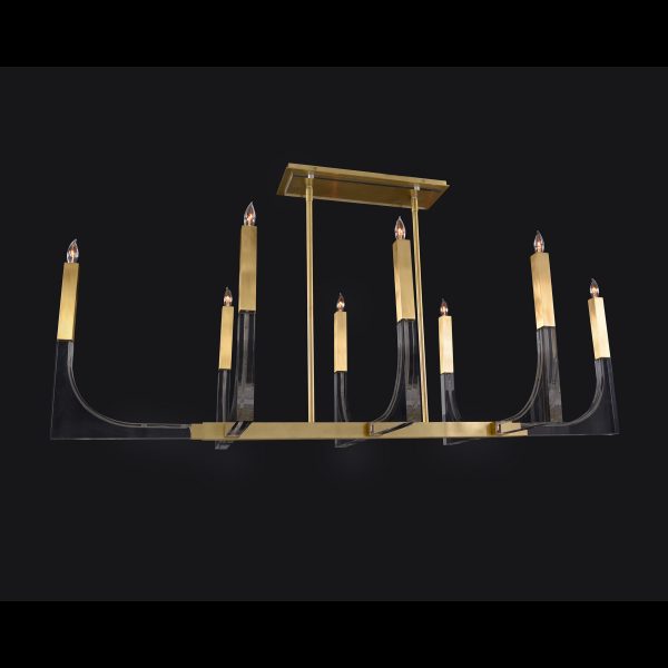 Genesis Acrylic Eight Light Chandelier