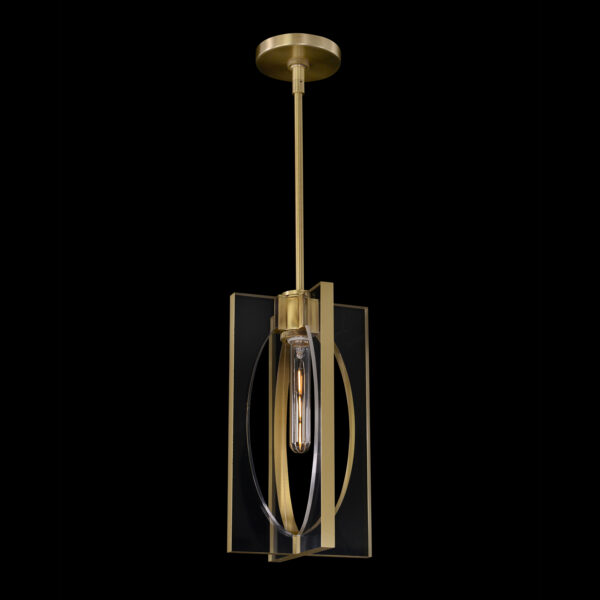 Genesis Acrylic and Antique Brass Single Droplight