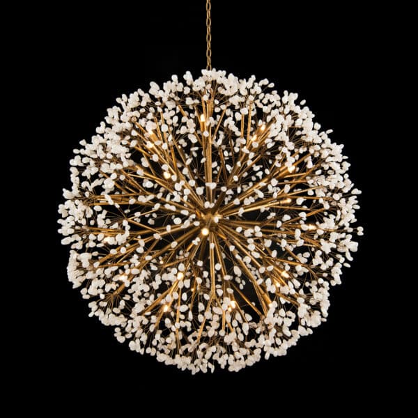 Spherical 30 Light Quartz Chandelier