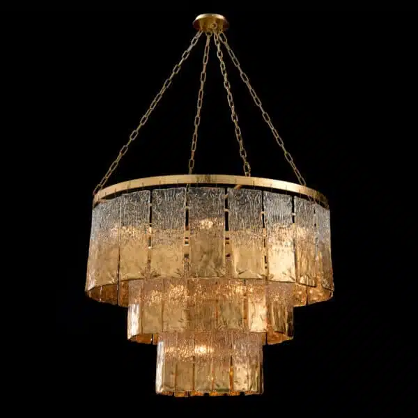 Twilight 16 Light Slumped Glass Chandelier
