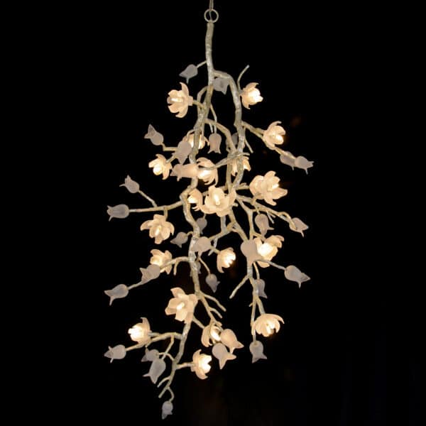 Churippu Magnolia & Tulip Glass 21 Light Chandelier