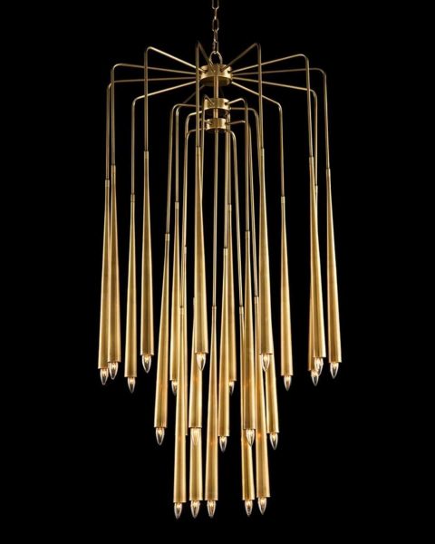 Hans 23 Light Brass Chandelier