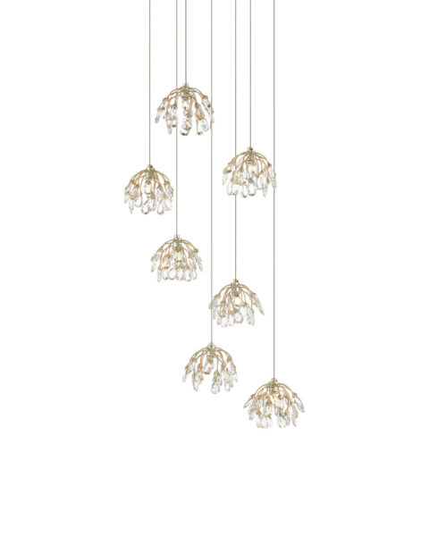 Crystal Bud Seven Light Multi-Drop Pendant