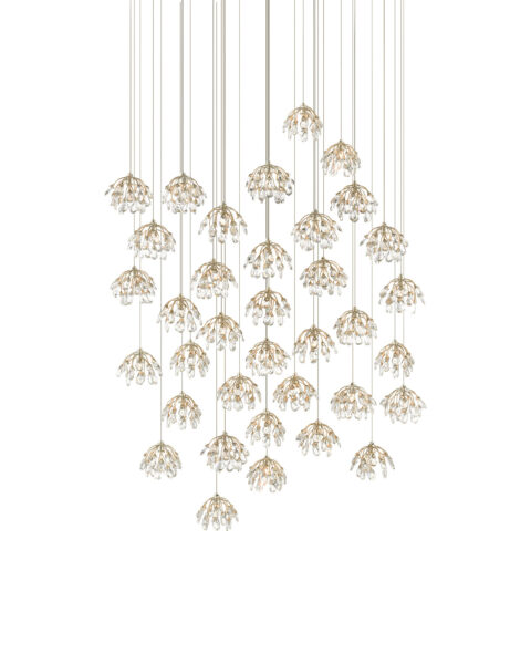 Crystal Bud Thirty Six Light Multi-Drop Pendant