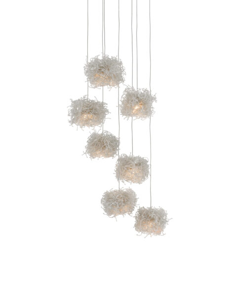 Birds Nest Seven Light Multi-Drop Pendant