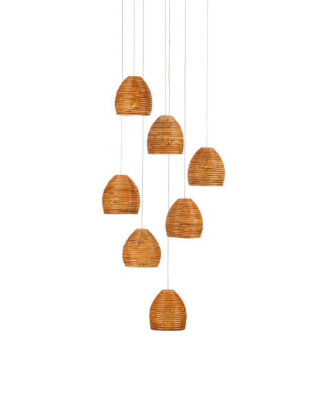 Beehive Seven Light Multi-Drop Pendant