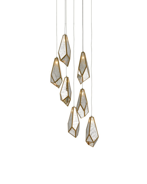 Glace Mirror Seven Light Multi-Drop Pendant