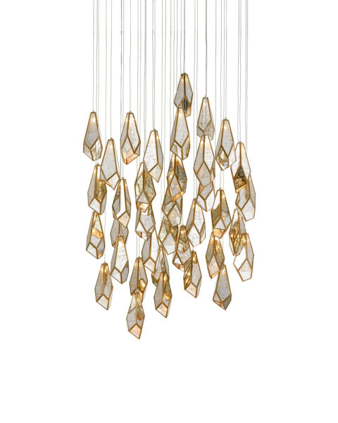 Glace Mirror Thirty Six Light Multi-Drop Pendant