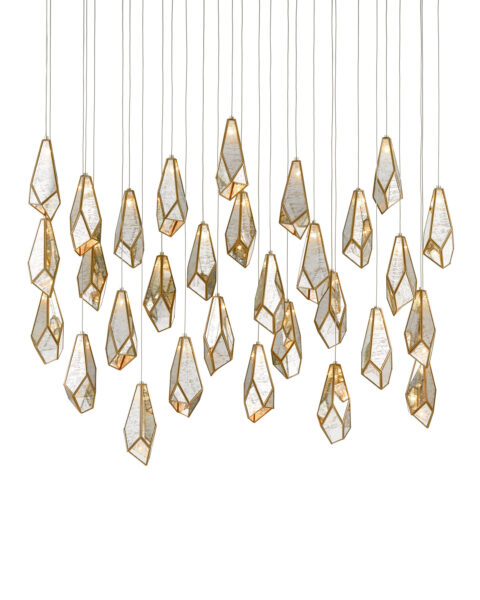 Glace Mirror Thirty Light Multi-Drop Pendant