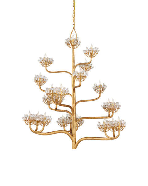 Agave Americana Chandelier - Dark Contemporary Gold Leaf
