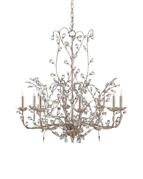 Crystal Bud Chandelier - Silver Granello, L