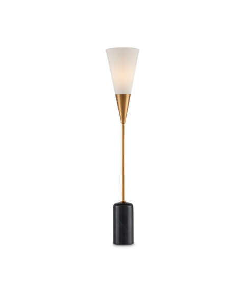 Martini Torchiere Table Lamp - Brushed Brass, Black