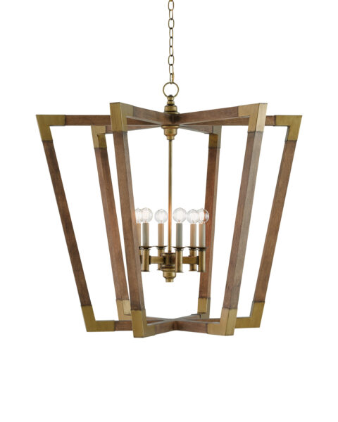 Bastian Lantern - Chestnut, Brass, L