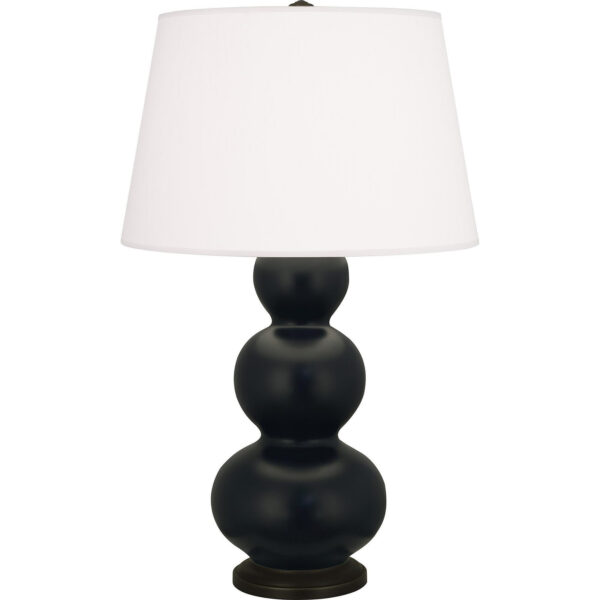 Matte Obsidian Triple Gourd Table Lamp