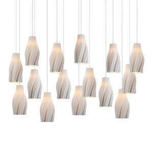 Posh Fifteen Light Linear Multi-Drop Pendant