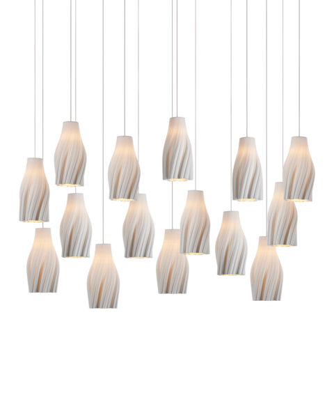 Posh Fifteen Light Linear Multi-Drop Pendant