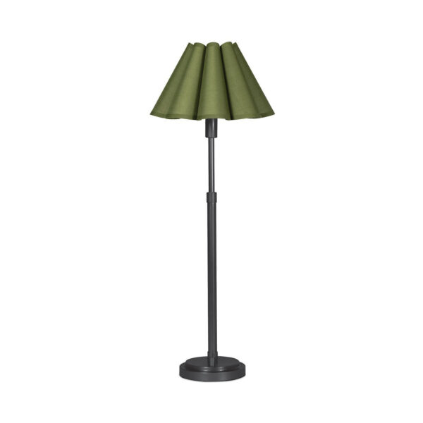 Polly Buffet Lamp with Green Scalloped Shade