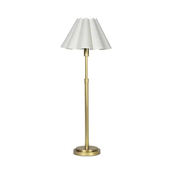 Polly Buffet Lamp with White Scalloped Shade
