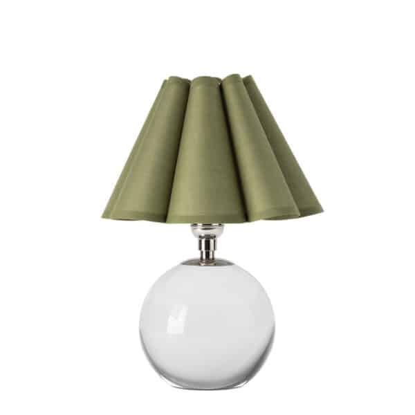 Giorgio Crystal Mini Lamp with Green Scalloped Shade