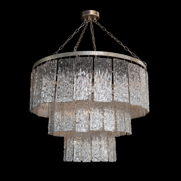 Twilight Sixteen Light Slumped Glass Chandelier