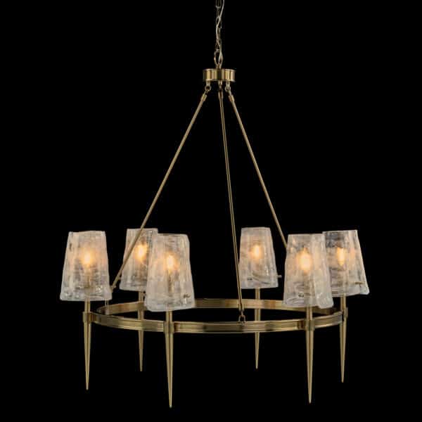 Coffee Bronze Torch Six Light Chandelier