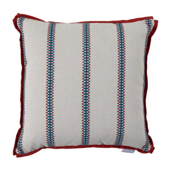 Gingham Stripe Ruby 22"x22" Pillow