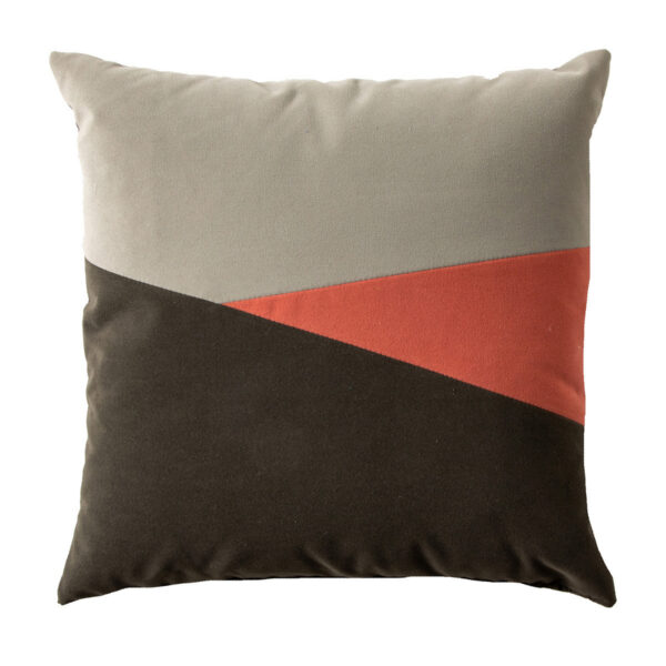 Mountains Pewter/Coral 22"x22" Pillow