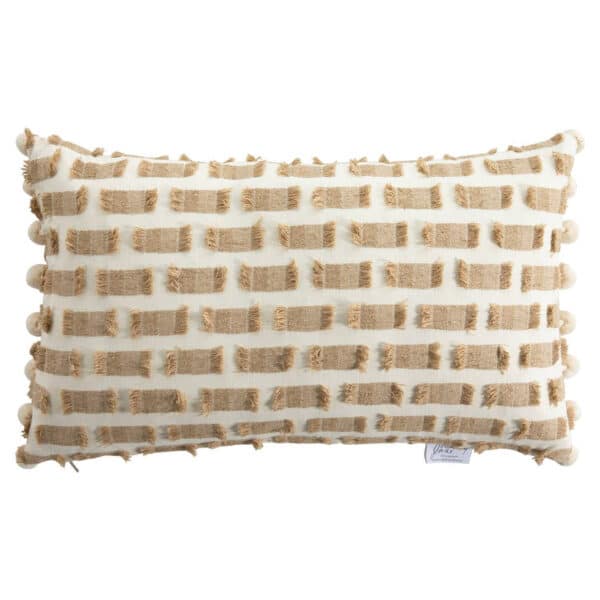 All Fringed Up Wheat 12″x20″ Feather Pillow