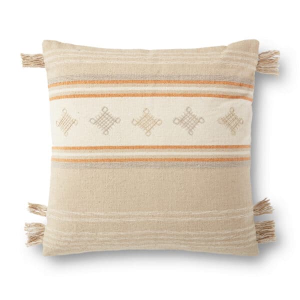 Beige/Orange P0933BE Pillow