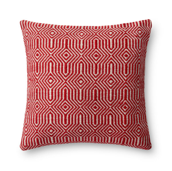Red/Ivory P0339RE Pillow