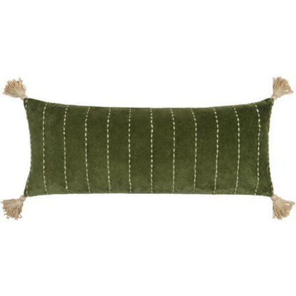 Velvet Kantha 13″x36″ Lumbar Pillow