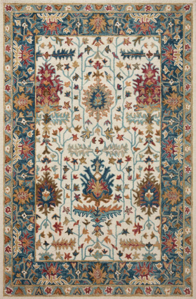 Victoria Ivory/Sky 1'6" Sample Rug