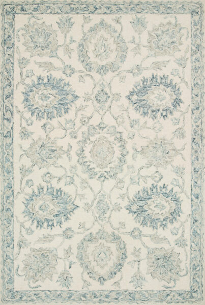 Norabel Ivory/Blue 1'6" Sample Rug