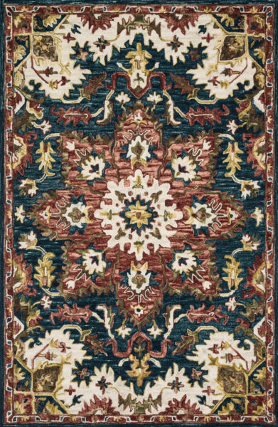 Victoria Teal/Raspberry Rug 