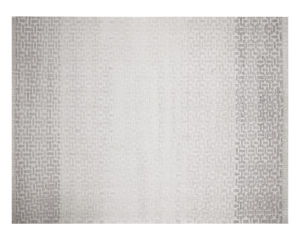 Ingrid Outdoor Hand-Knotted Grey/Ivory 9’x12′ Rug