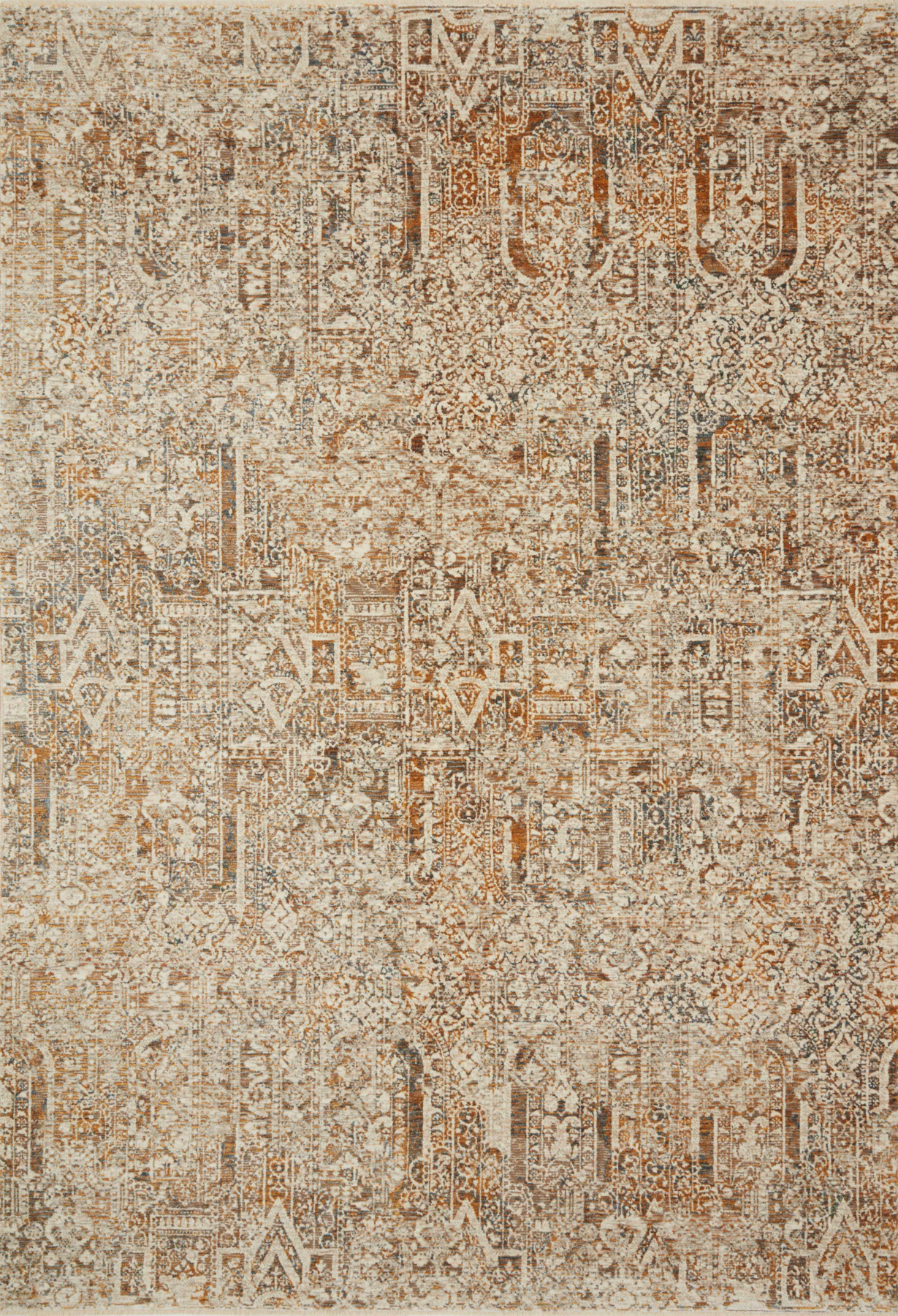 Lourdes Ivory/Orange 1'6" Sample Rug