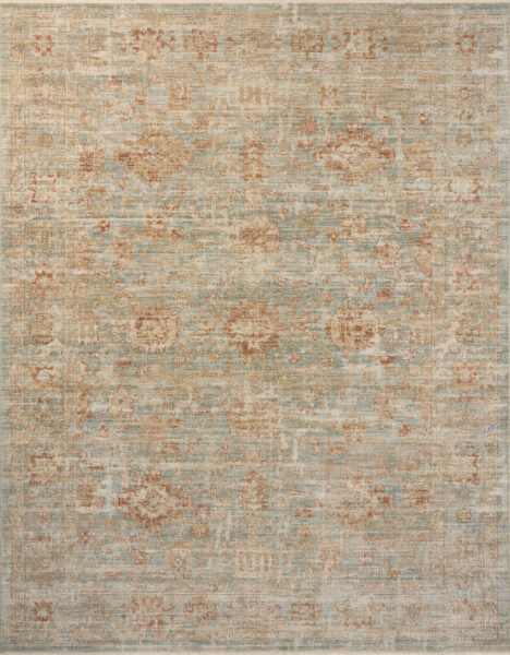 Heritage Aqua/Terracotta Rug  - 4'x8'
