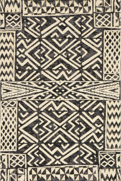 Mika Ivory/Black Rug