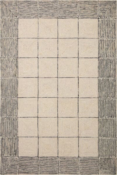 Francis Cream/Black 1'6" Sample Rug