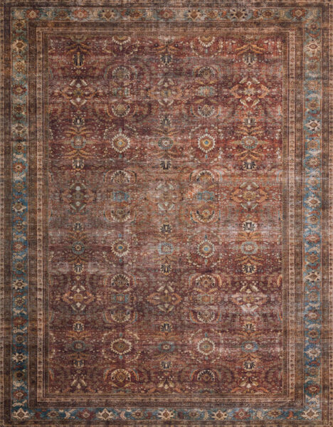 Layla Brick/Blue 1'6" Sample Rug