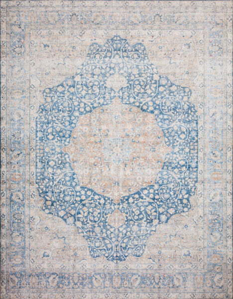 Layla Blue/Tangerine 1'6" Sample Rug