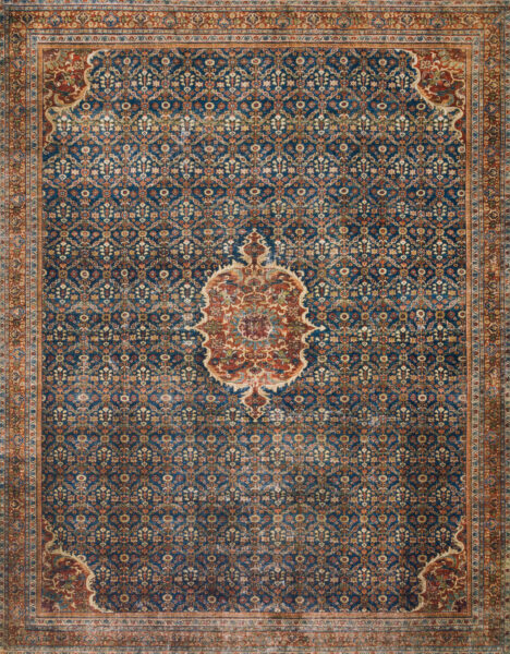 Layla Cobalt Blue/Spice 1'6" Sample Rug
