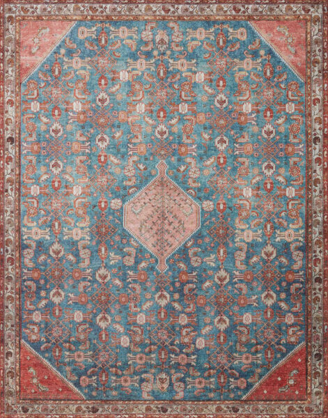 Layla Marine/Clay 1'6" Sample Rug
