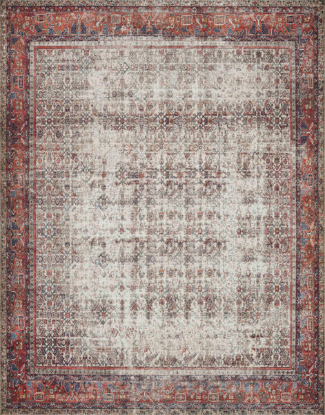 Layla Ivory/Brick 1'6" Sample Rug